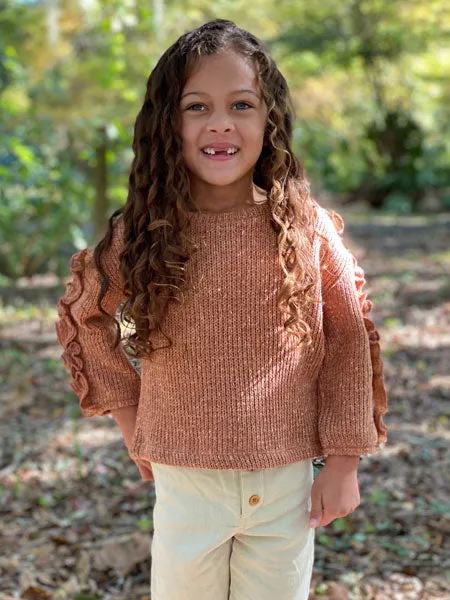 Vignette Jess Sweater in Pumpkin Girls 4-12