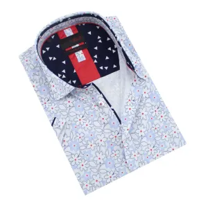 White Geranium Flower Short Sleeve Shirt