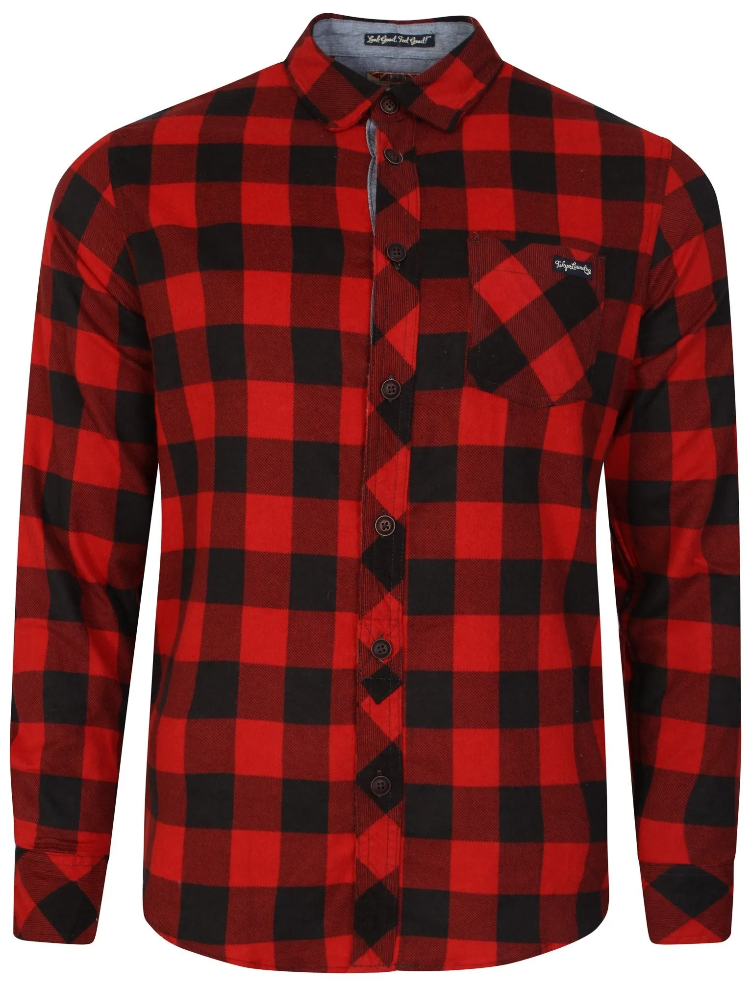 Wilding Checked Shirt in Red / Black - Tokyo Laundry