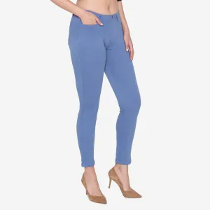 Women's  Cotton Stretchable Jeggings - Lt. Denim Blue