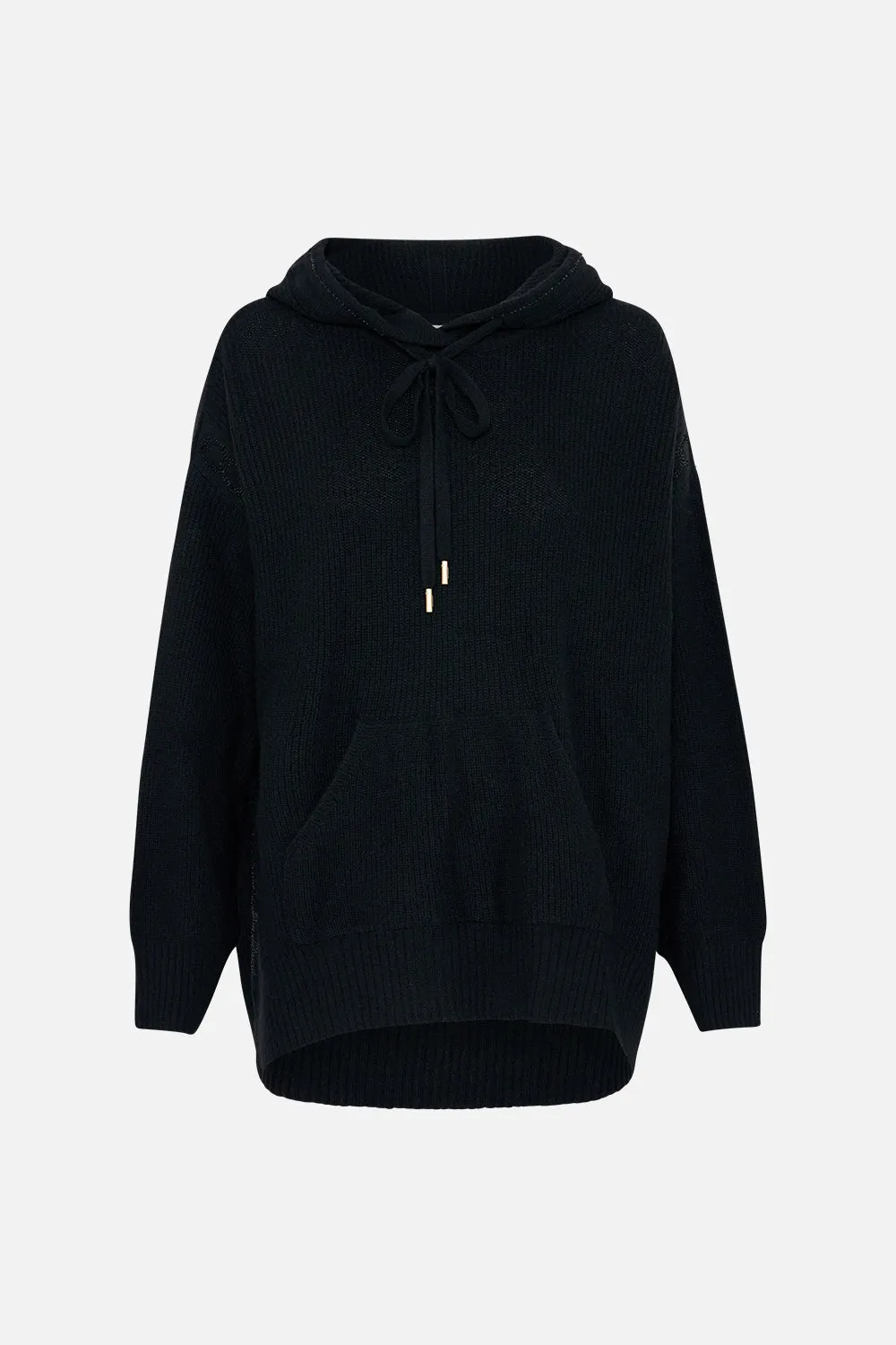WOOL CASHMERE BLEND KNIT HOODIE LIONS MANE