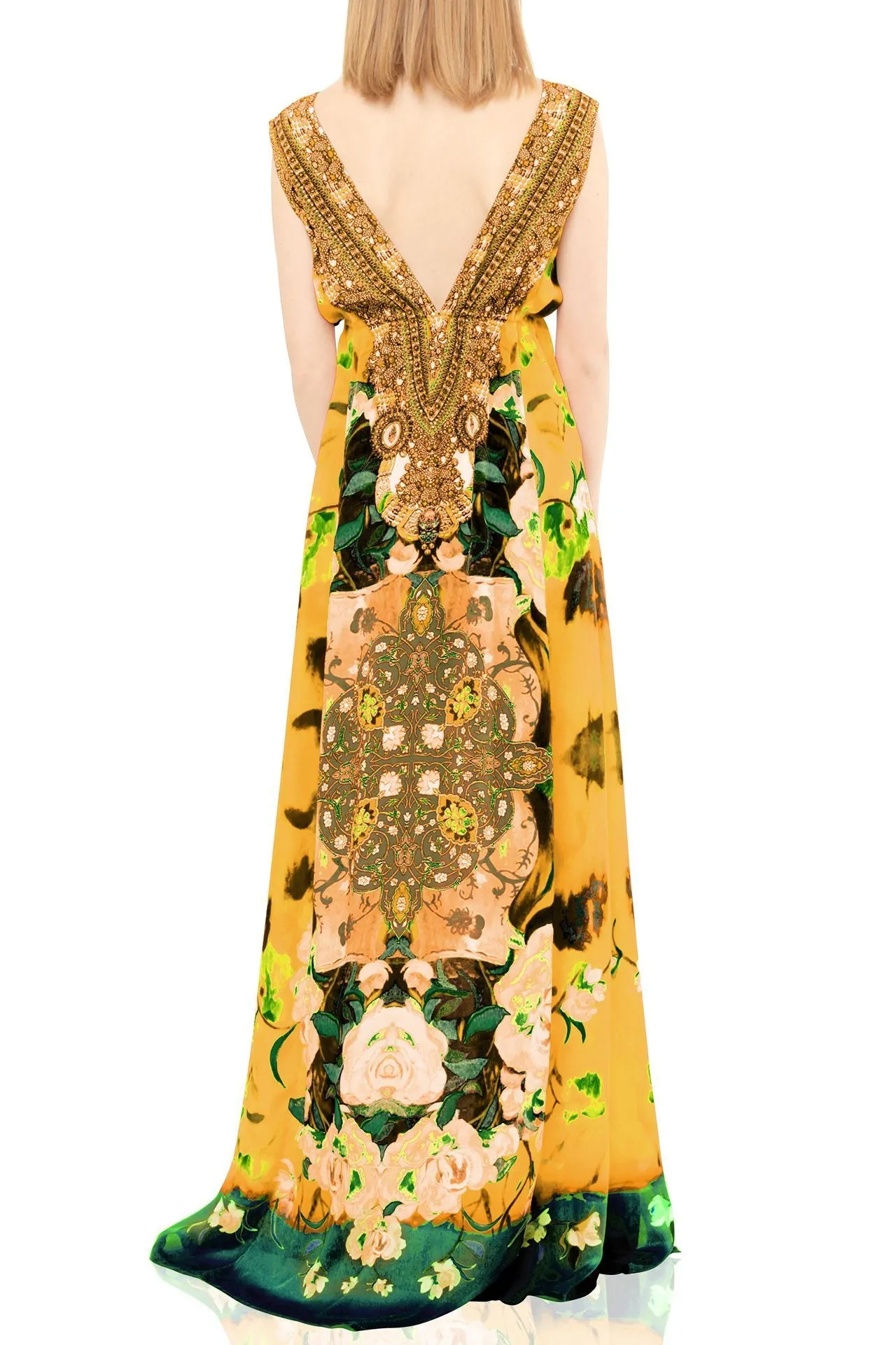 Yellow High Slit Maxi Dress